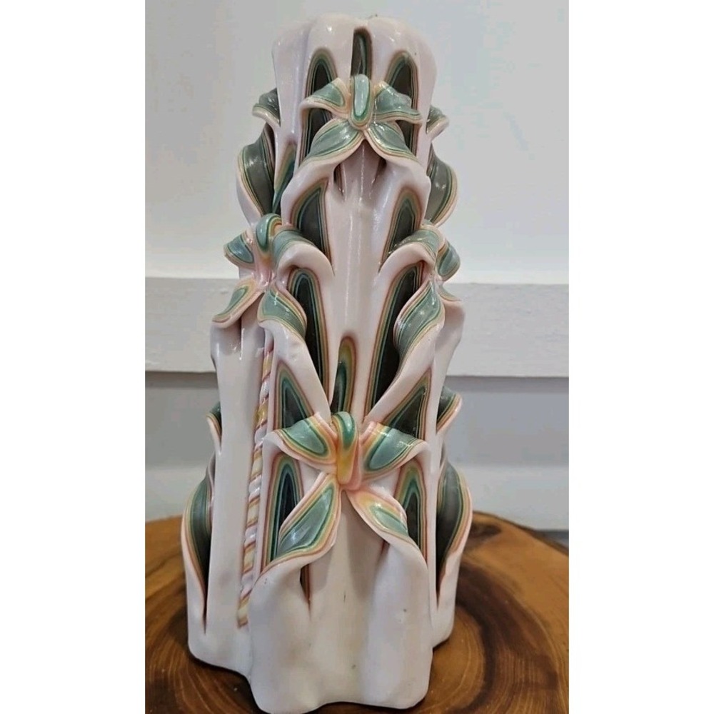 Vtg Handcrafted Ribbon Candy Design 7" X 2.5 Never Been Burned